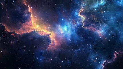 Wall Mural - A space-themed background wallpaper with galaxies, stars, and nebulae 