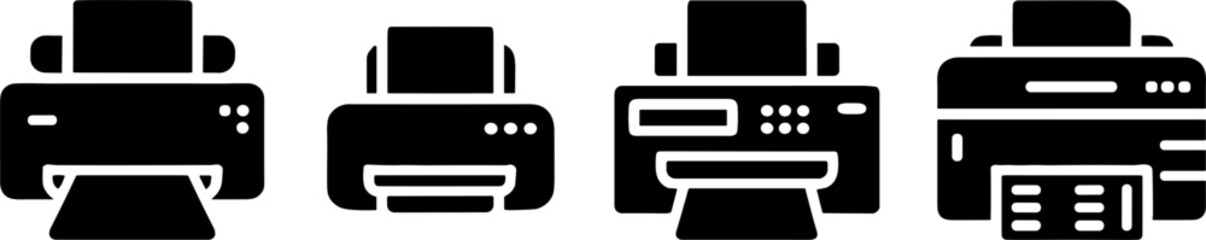 Silhouette Vector Design of Various Printer Models for
