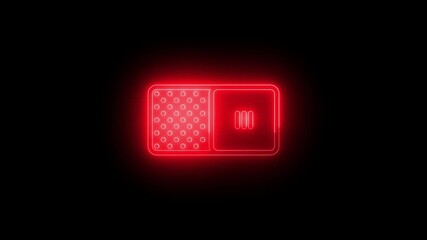 Wall Mural - Neon switch glowing in red against a black background.