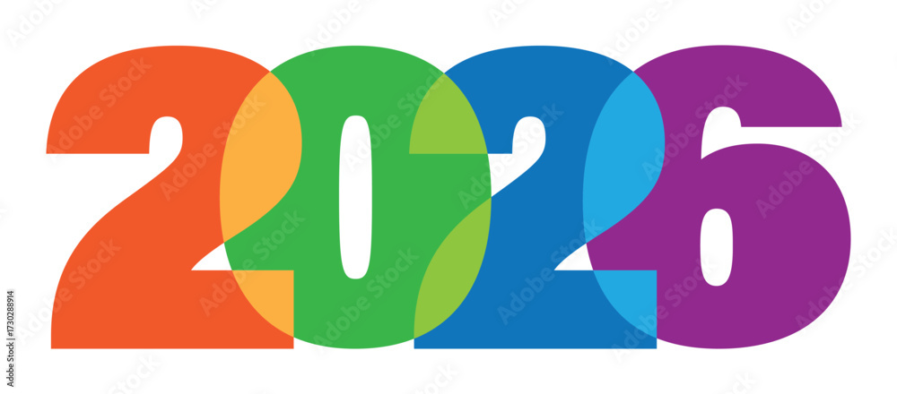 2026 Multicolor Clip Art Typography Of 2026 For New Year Design 1000 F 1730288914 