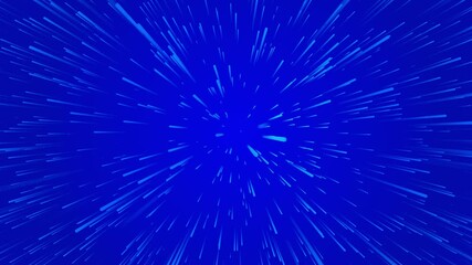 Wall Mural - Abstract blue background with stars. Star space effect on dark blue gradient background. Tunnel effect. Flight into the space. Traveling through star fields in space.