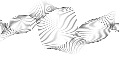 Wall Mural - gray wave curve lines banner background design. Digital frequency track equalizer. Stylized line art background. modern soft luxury texture with smooth and clean vector subtle background illustration
