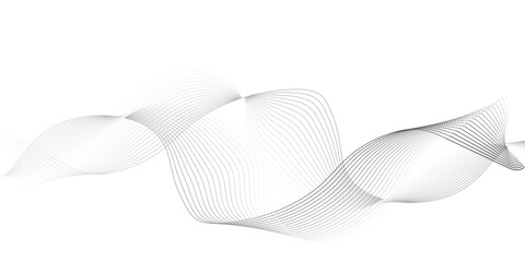 Wall Mural - gray wave curve lines banner background design. Digital frequency track equalizer. Stylized line art background. modern soft luxury texture with smooth and clean vector subtle background illustration