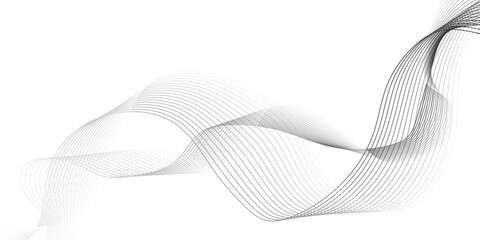 Wall Mural - gray wave curve lines banner background design. Digital frequency track equalizer. Stylized line art background. modern soft luxury texture with smooth and clean vector subtle background illustration
