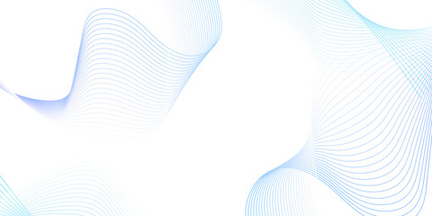 Wall Mural - blue wave curve lines banner background design. Digital frequency track equalizer. Stylized line art background. modern soft luxury texture with smooth and clean vector subtle background illustration