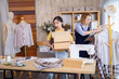 © Rakchanok - Business partnership, logistics, tailor clothing fashion fabric small business worker delivery teamwork, female entrepreneurs preparing shipment boxes store distribution, service for holiday sale