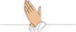 © Abd Elrahman - One line drawing praying hand worship religious vector illustration template design, Hand in Praying position or in Cultural Greeting Form Continuous one line drawing.