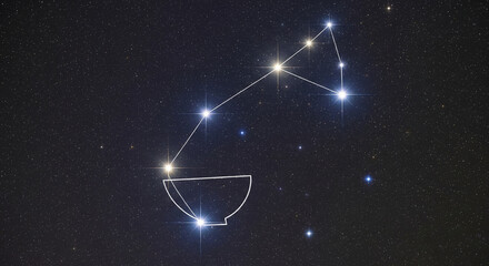 Wall Mural - The Constellation Crater (The Cup) Against a Starry Night 
A scientific yet beautiful representation of the constellation Crater (The Cup)
