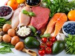 © MOHAMMED - Healthy food selection rich in protein vitamins and antioxidants