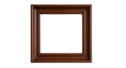 Empty brown wooden picture frame isolated PNG with Transparent Background