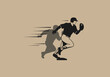 © Md Abu Saeid - Baseball Player Running With Shadow On Brown Background, baseball, player, running, runner, sport, athlete, action, motion, speed, shadow, silhouette, baseball glove, cap, uniform, base, field, game,