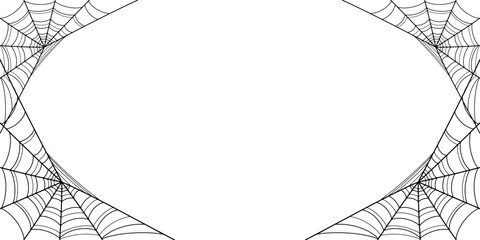 Sticker - horizontal spider web vector illustration on white background