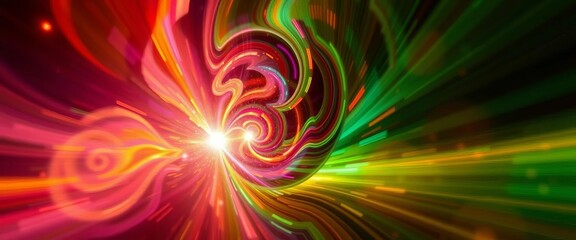 Wall Mural - Abstract swirling energy beams, radiating outwards in a hypnotic spiral pattern,  light,  physics