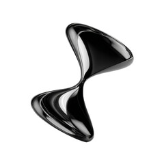 Wall Mural - Sculpted Chrome Reflection Abstract Shape Against a Minimalist Transparent Scene