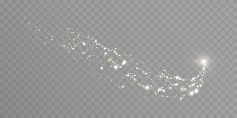 Wall Mural - Golden magic comet light effect with lots of sparkling bokke and shimmering light effects. Magic golden wind for web design and fairytale decoration. vector	
