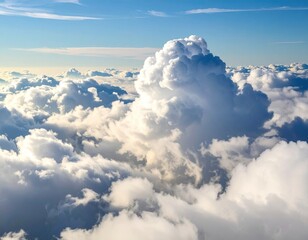 Wall Mural - Aerial View of Soft White Cumulus Clouds
