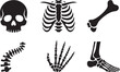 © Masud - Skeleton parts Halloween icon set silhouette vector