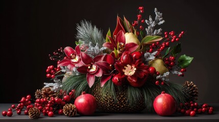 Wall Mural - christmas decorative arrangement on tabletop