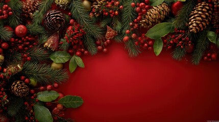 Wall Mural - christmas red background