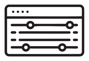 Minimalist web interface with adjustable horizontal sliders icon - stock vector