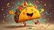 © Irina - Laughing taco performing festive salsa dance moves