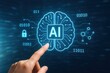 © ParinApril - Futuristic Concept of Artificial Intelligence with Brain Illustration and Digital Data Visualization