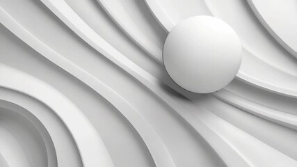 Wall Mural - Modern digital artwork featuring smooth, flowing lines in white against a dark background, giving the impression of movement or waves.