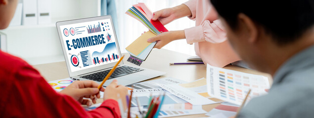 Wall Mural - E-commerce data software provide brisk dashboard for sale analysis to the online retail business
