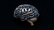 © IndyWingman - Epic background , a silver brain isolate , black background.