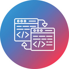 Code Refactoring Line Gradient Circle Background Icon