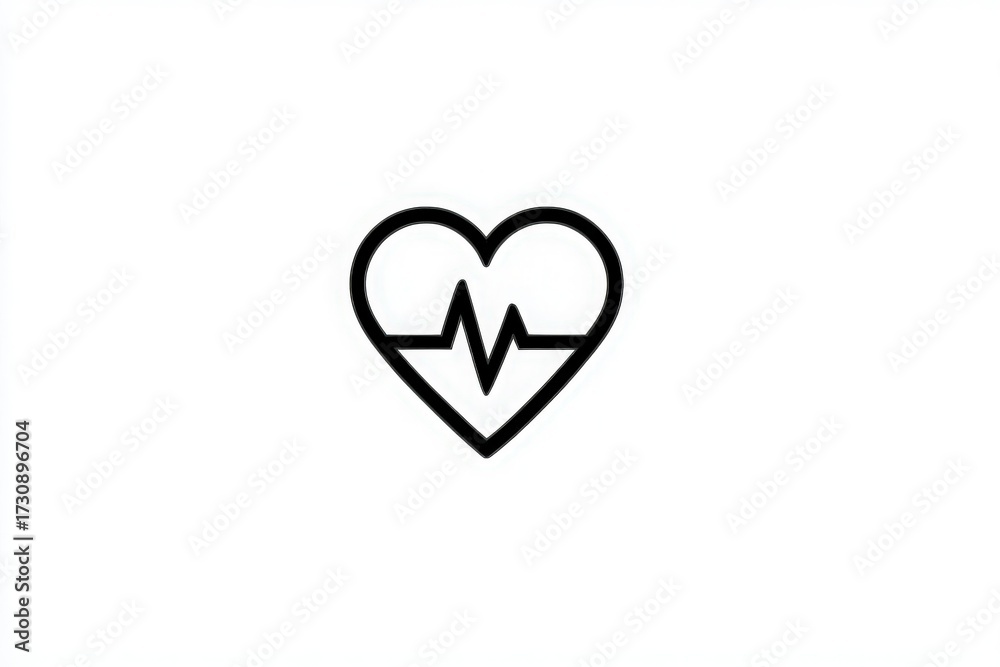This design features a simple heart shape integrated with a pulse line, symbolizing health, love, and vitality. The modern look makes it suitable for various applications related to wellness and care.