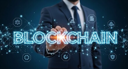 Blockchain technology digital currency cryptocurrency finance network data security concept future