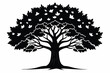 © kanchanrani - Detailed Silhouette Image of a Tree with Leaves Resembling Butterflies Throughout Canopy