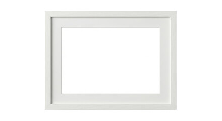 Empty white picture frame template for wall art isolated PNG with Transparent Background