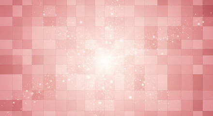 Wall Mural - Pink sparkling bokeh mosaic grid technology background