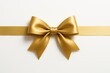 © Bijac - Elegant golden bows with horizontal satin ribbon isolated on clean white background