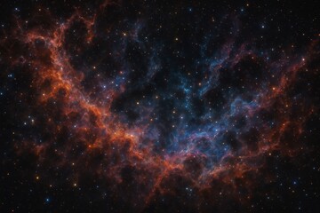 Wall Mural - Colorful deep space nebula with swirling gas dust and distant stars cosmic panorama