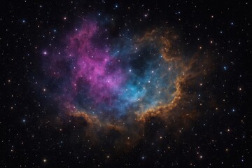 Wall Mural - Vivid cosmic nebula with star fields and dust clouds deep space wallpaper in 8k