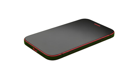 Sleek black smartphone isolated on transparent background for modern communication