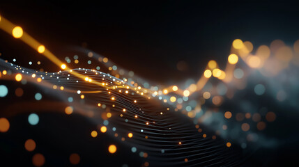 Wall Mural - Digital Stream: Visualize complex digital connections with this captivating graphic, featuring flowing lines of light. It's a perfect emblem for innovative concepts. 