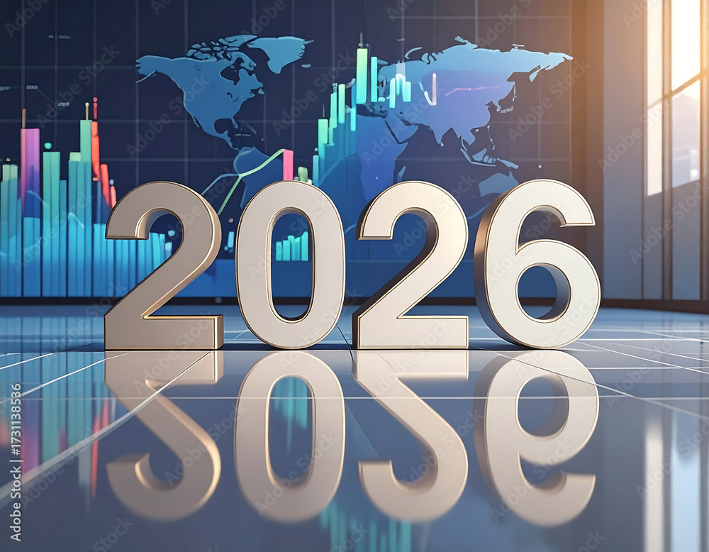 Year 2026 Financial Growth World Map Chart Stock Photo Adobe Stock 1000 F 1731138536 