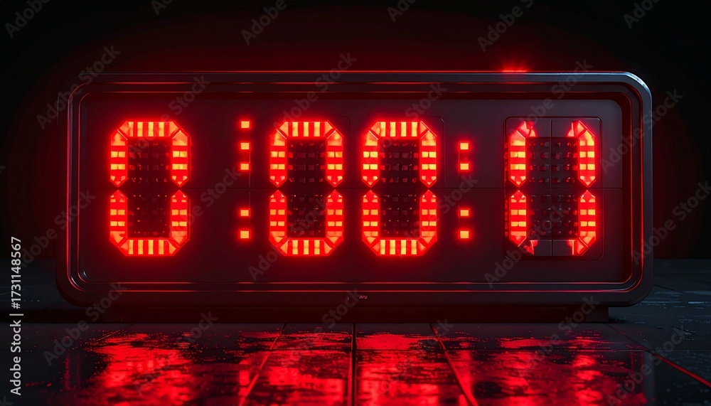 Foto de Stock Countdown Clock Display: A digital clock displays the ...