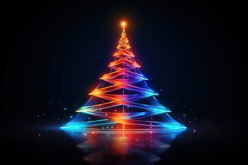 Wall Mural - Christmas light abstract night.