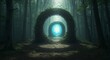 © Olee' Stock  - A spiral tree archway inside Hoia Baciu Forest, leading to a glowing unknown portal