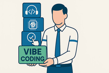 Vibe coding artificial intelligence programming futuristic information technology concept,new concept