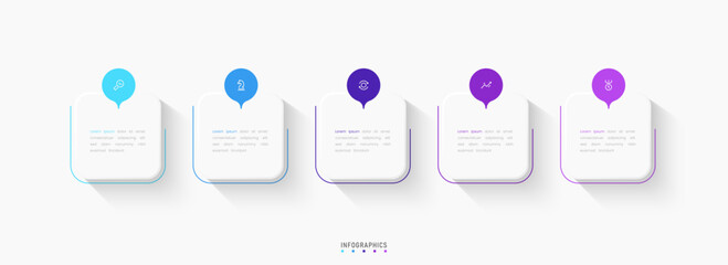 Wall Mural - Vector Infographic label design template with icons and 5 options or steps. Can be used for process diagram, presentations, workflow layout, banner, flow chart, info graph.