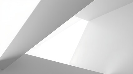 An abstract geometric structure with clean lines and striking shadows.