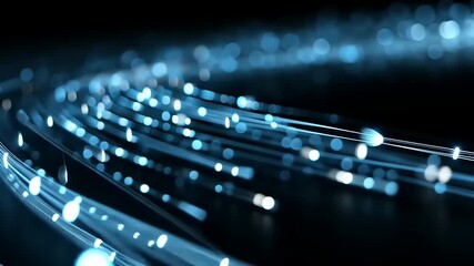 Wall Mural - Abstract light trails creating a dynamic visual effect on a dark background, suggesting motion and speed