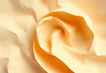 Wall Mural - Abstract swirling beige paper texture, soft curves and folds,  scroll,  swirl