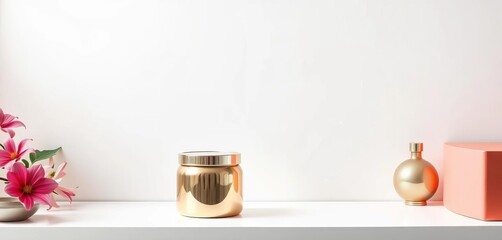 Wall Mural - Clean white backdrop, perfect for product display or graphic design,  pristine,  white wall